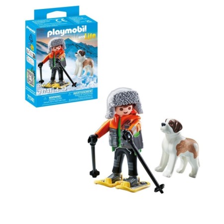 Playmobil - Figurina drumet cu animalut de colectie caine Saint Bernard Playmobil - 1